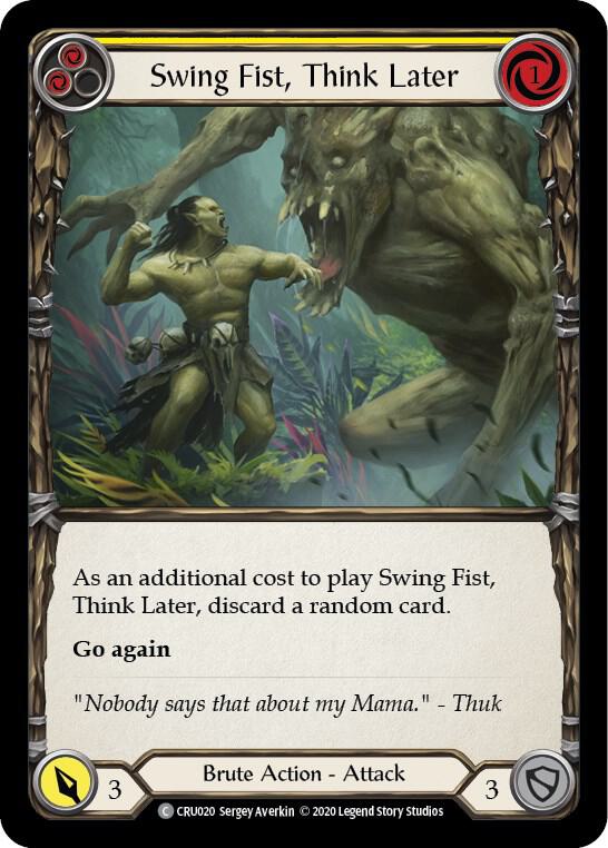 Swing Fist, Think Later (Yellow) card image