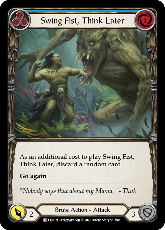 Swing Fist, Think Later (Blue) card image