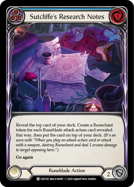 Sutcliffe's Research Notes (Blue) card image