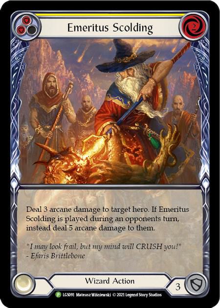 Emeritus Scolding (Yellow) (Extended Art) - LGS091 card image