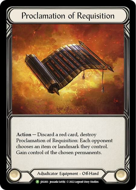 Proclamation of Requisition - JDG003 card image