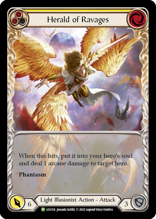 Herald of Ravages (Extended Art) (Yellow) - LGS154 card image