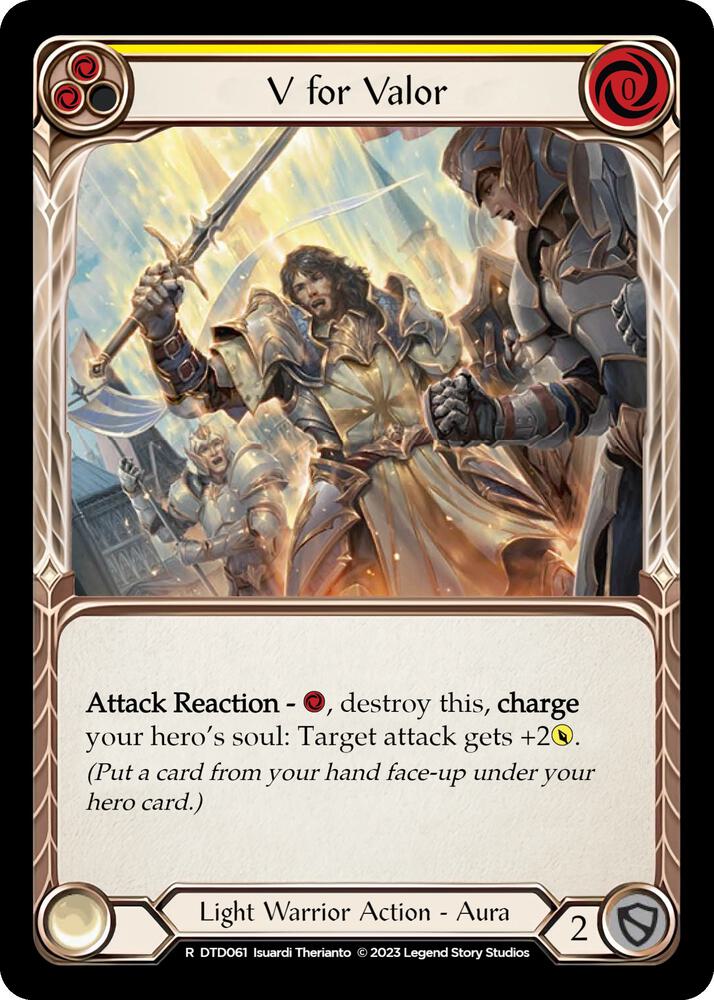 V for Valor (Yellow) card image