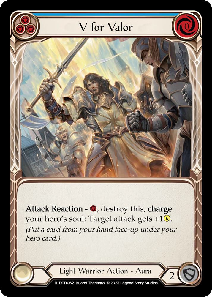 V for Valor (Blue) card image