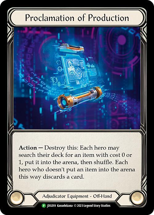 Proclamation of Production - JDG019 card image