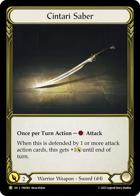 Cintari Saber (Left) (Golden) - FAB184 card image
