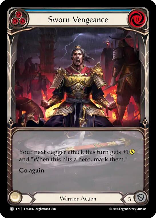 Sworn Vengeance (Blue) (Extended Art) card image
