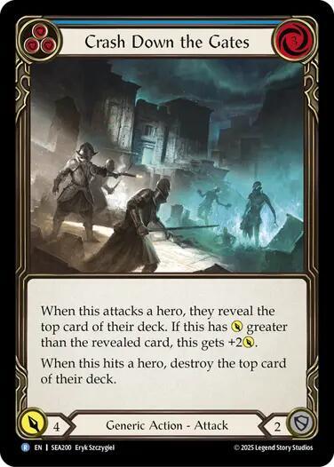 Crash Down the Gates (Blue) card image