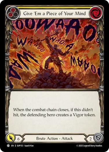 Give 'Em a Piece of Your Mind (Yellow) card image