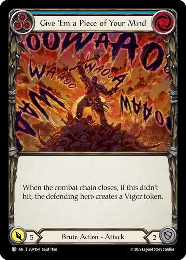 Give 'Em a Piece of Your Mind (Blue) card image
