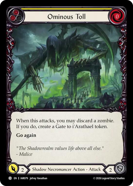 Ominous Toll (Yellow) card image