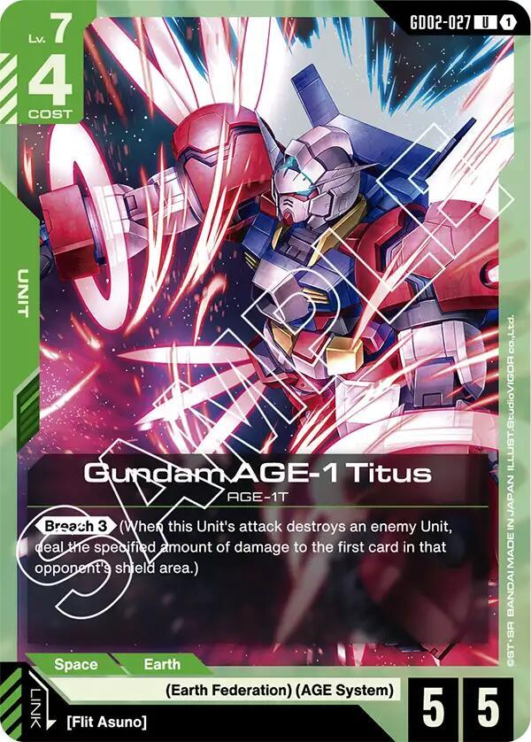 Gundam AGE-1 Titus (GD02-027) card image
