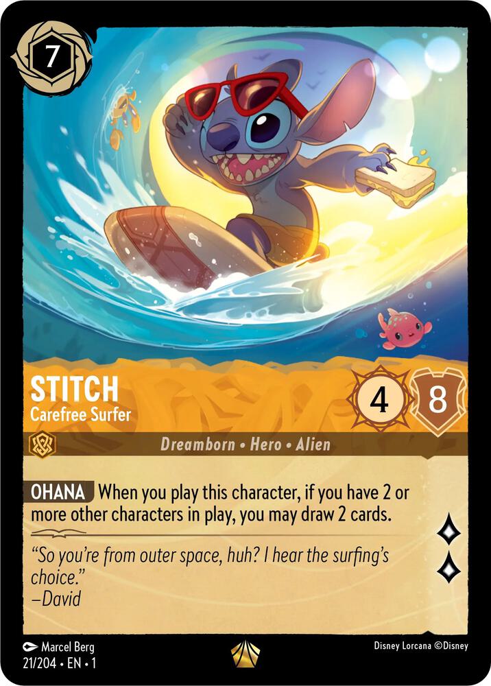 Stitch - Carefree Surfer card image
