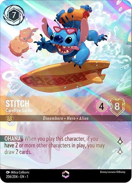 Stitch - Carefree Surfer (Enchanted) card image