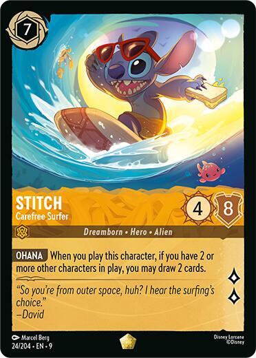 Stitch - Carefree Surfer card image