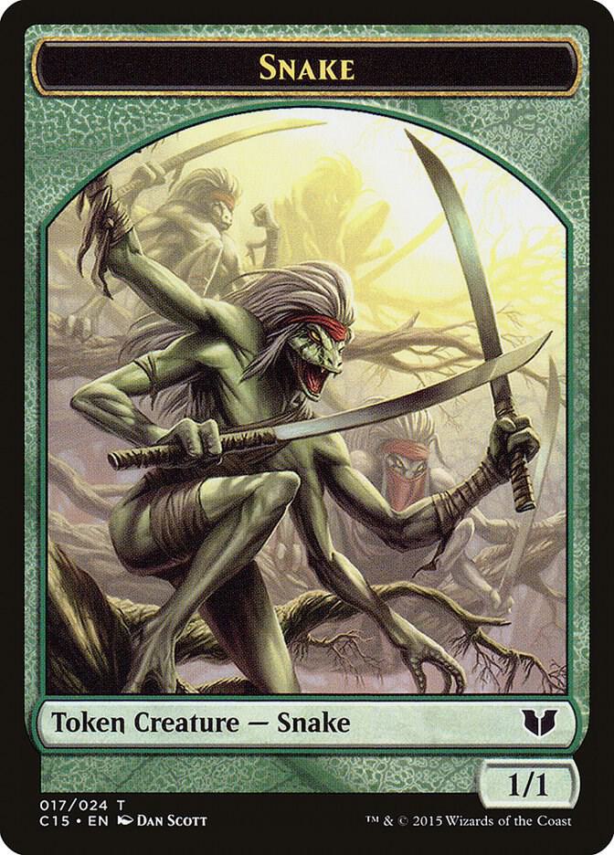 Snake (017) // Saproling Double-Sided Token card image