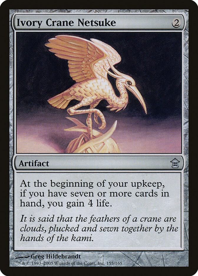 Ivory Crane Netsuke card image