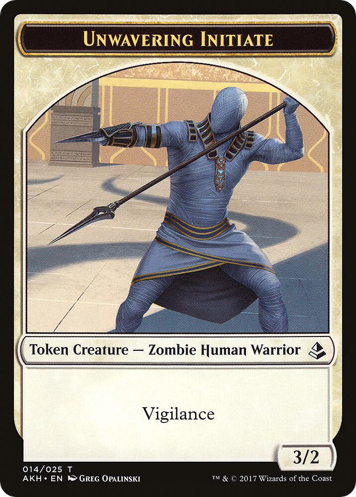 Unwavering Initiate // Wurm Double-Sided Token card image