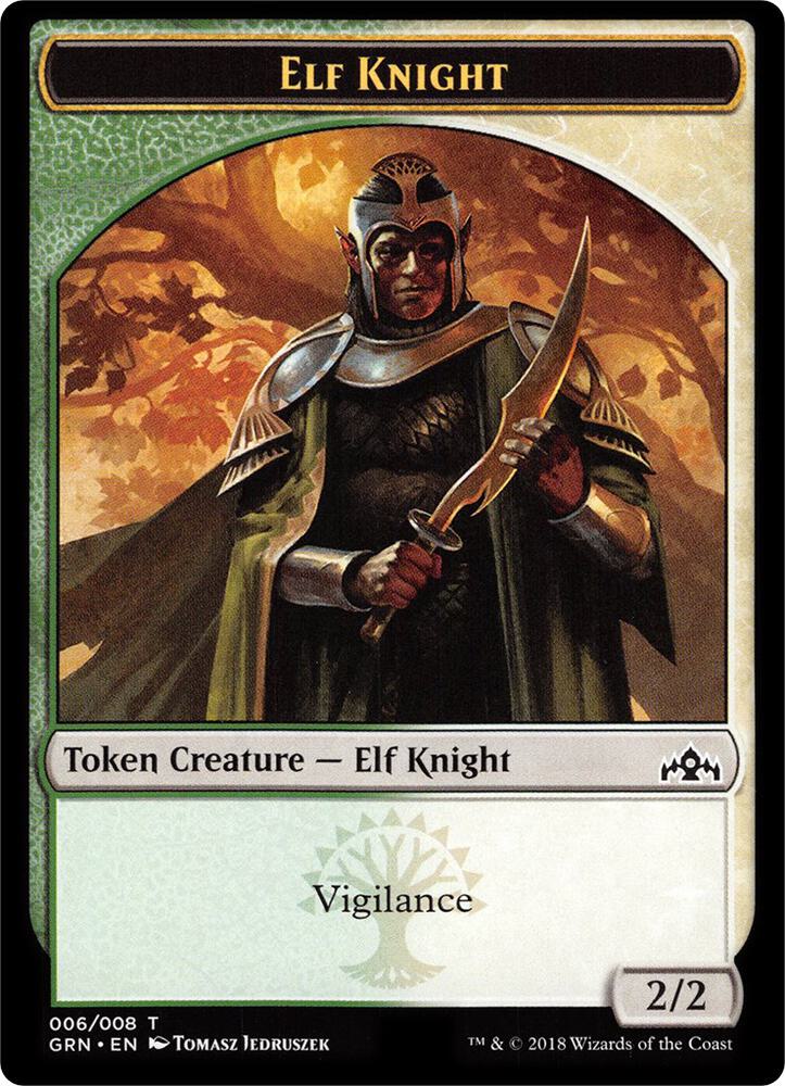 Elf Knight // Saproling Double-Sided Token card image