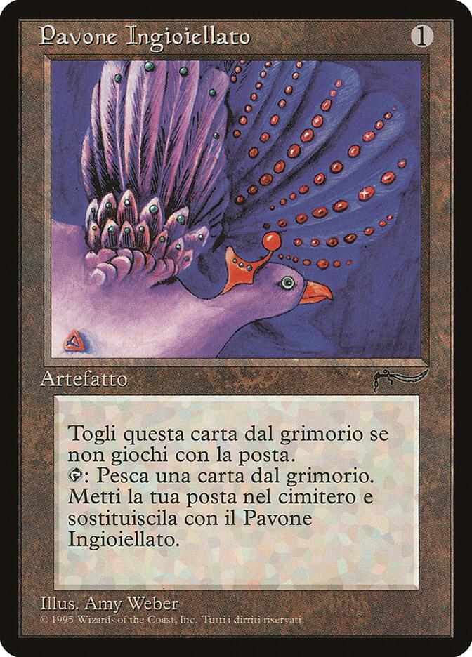 Jeweled Bird (Italian) - "Pavone Ingioiellato" card image