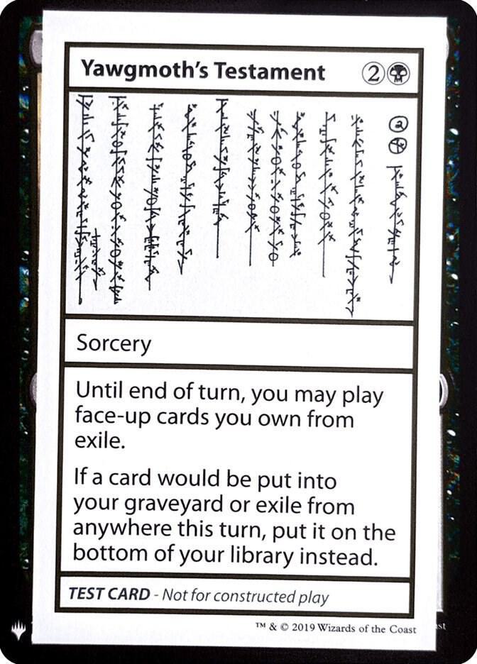 Yawgmoth's Testament card image