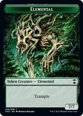 Elemental // Elf Warrior Double-Sided Token card image