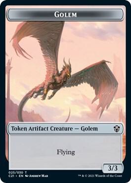 Golem (025) // Thopter Double-Sided Token card image