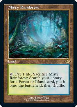 Misty Rainforest (Retro Frame) (Foil Etched) card image