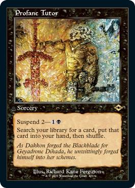 Profane Tutor (Retro Frame) (Foil Etched) card image