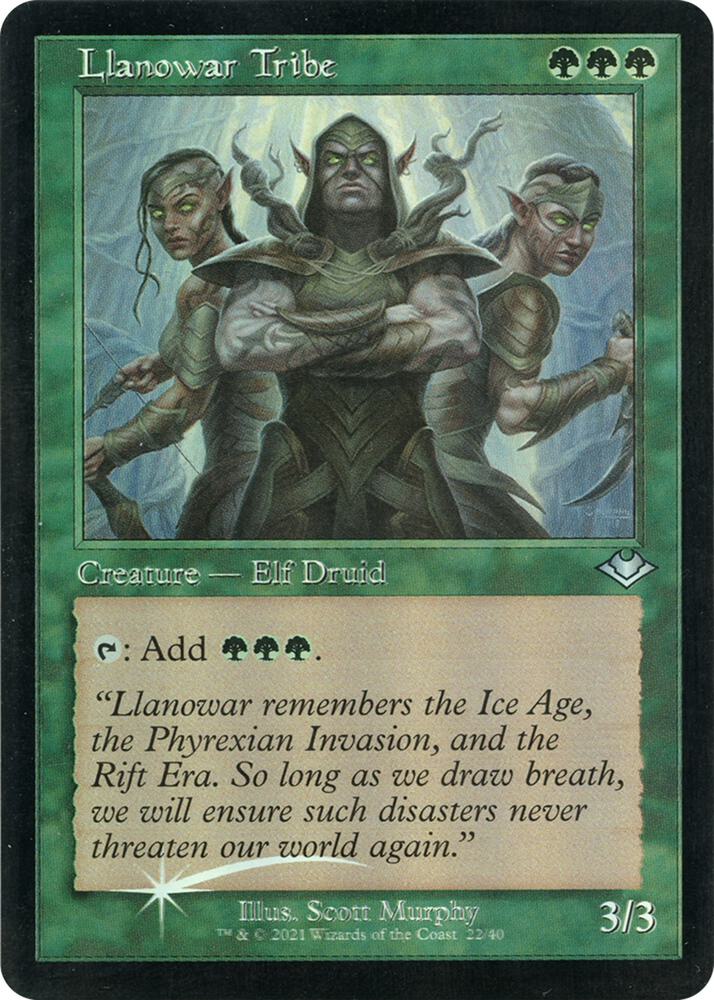 Llanowar Tribe (Retro Frame) (Foil Etched) card image
