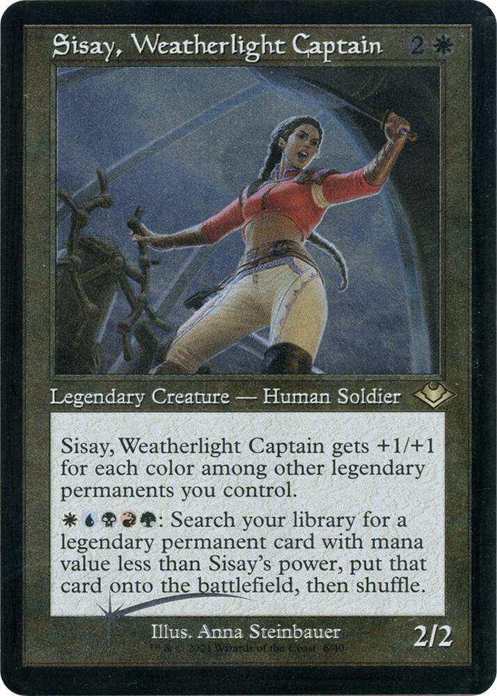 Sisay, Weatherlight Captain (Retro Frame) (Foil Etched) card image