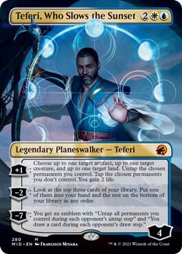Teferi, Who Slows the Sunset (Borderless) card image