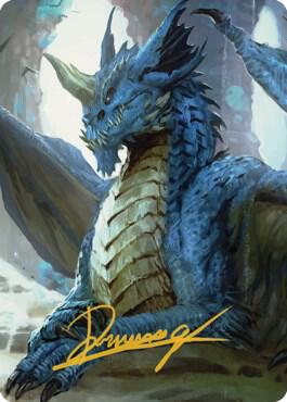 Young Blue Dragon Art Card (Gold-Stamped Signature) card image