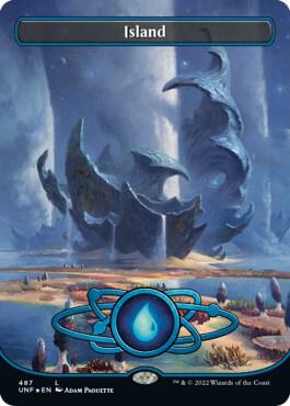 Island (487) (Borderless) (Galaxy Foil) card image