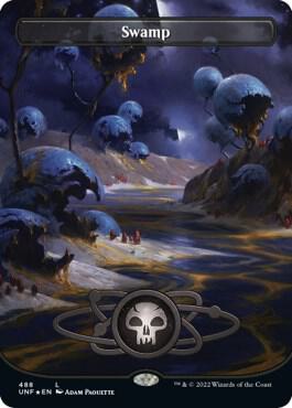 Swamp (488) (Borderless) (Galaxy Foil) card image