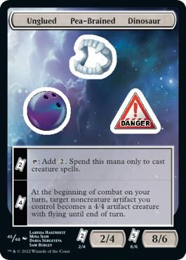 Unglued Pea-Brained Dinosaur card image