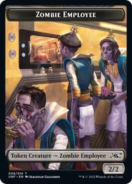 Zombie Employee // Treasure (013) Double-sided Token card image