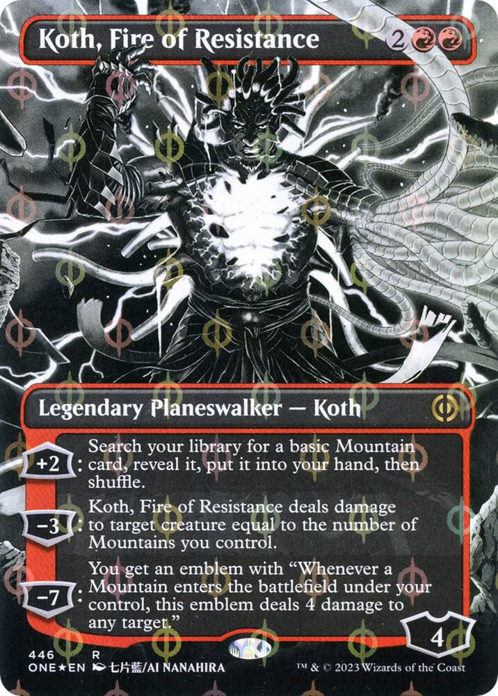 Koth, Fire of Resistance (Borderless) (Step-and-Compleat Foil) card image