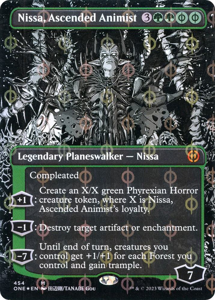 Nissa, Ascended Animist (Borderless) (Step-and-Compleat Foil) card image