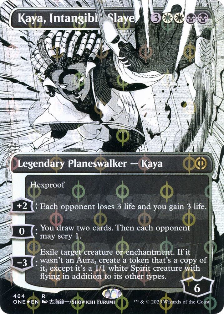 Kaya, Intangible Slayer (Borderless) (Step-and-Compleat Foil) card image