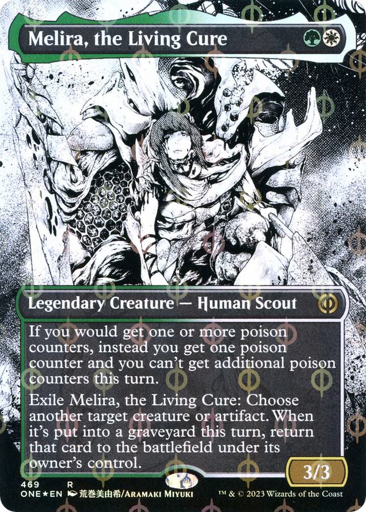 Melira, the Living Cure (Borderless) (Step-and-Compleat Foil) card image
