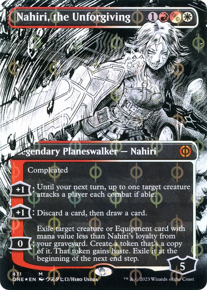 Nahiri, the Unforgiving (Borderless) (Step-and-Compleat Foil) card image