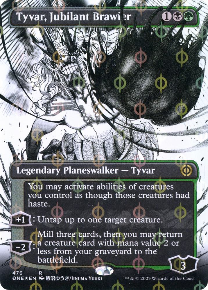 Tyvar, Jubilant Brawler (Borderless) (Step-and-Compleat Foil) card image
