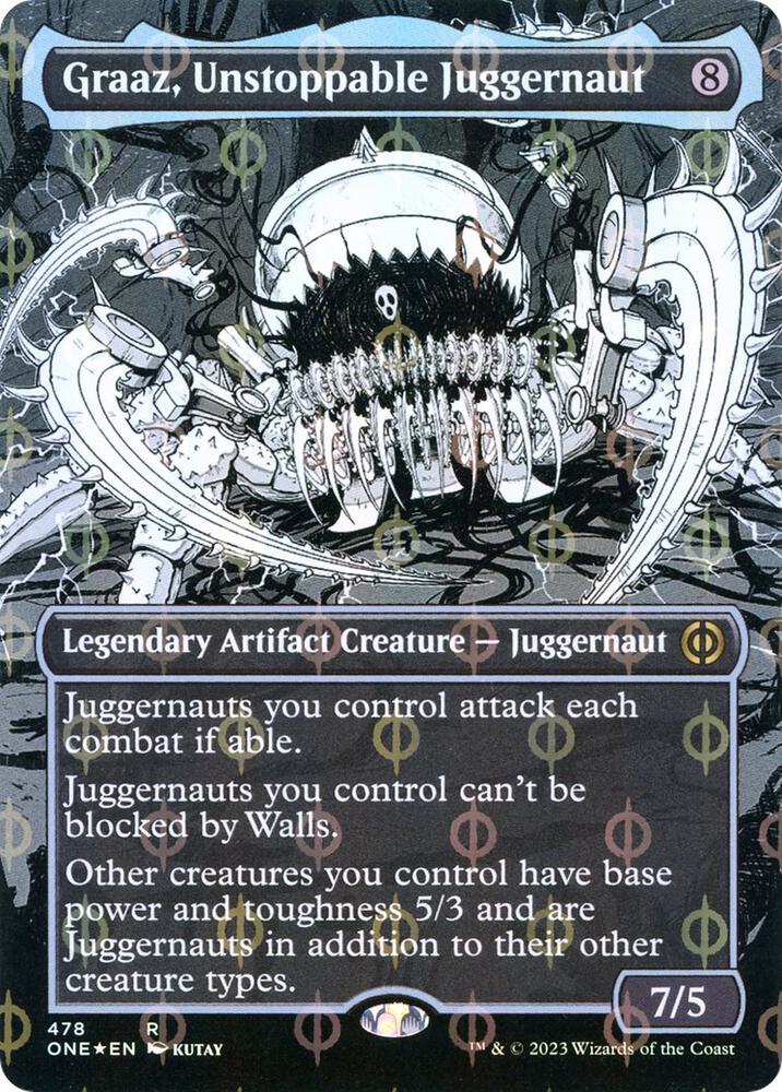 Graaz, Unstoppable Juggernaut (Borderless) (Step-and-Compleat Foil) card image