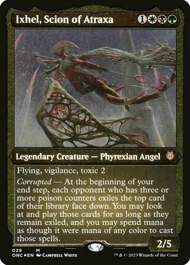 Ixhel, Scion of Atraxa (Display Commander) (Foil Etched) - Thick Stock card image
