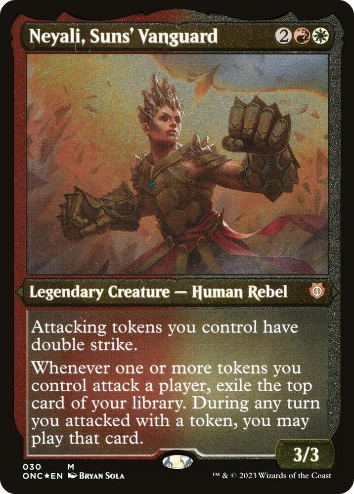 Neyali, Suns' Vanguard (Display Commander) (Foil Etched) - Thick Stock card image
