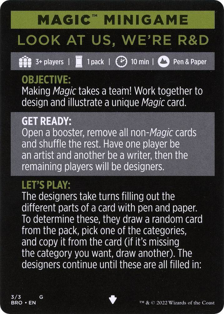 Magic Minigame: Look at Us, We're R&D card image