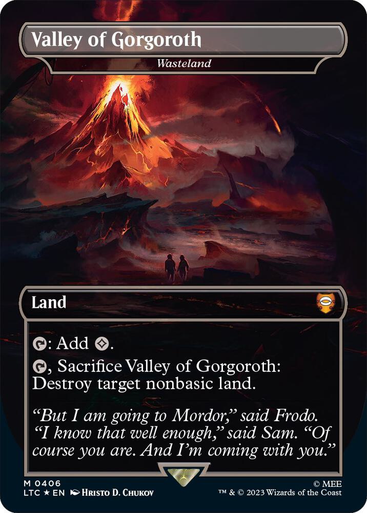 Valley of Gorgoroth - Wasteland (Borderless) (Surge Foil) card image