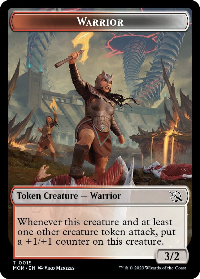 Warrior // Emblem - Wrenn and Realmbreaker Double-Sided Token card image