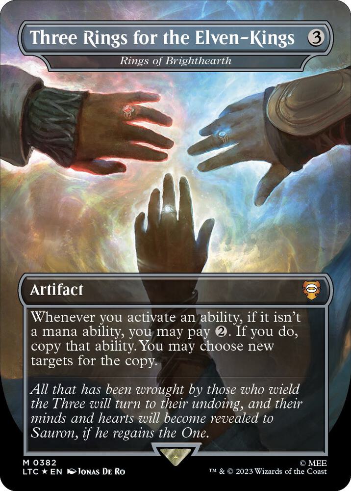 Three Rings for the Elven-Kings - Rings of Brighthearth (Borderless) (Surge Foil) card image